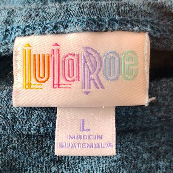 LULAROE HIGH LOWSHORT SLEEVE SIMPLY COMFORT PULLOVER W/ POCKET BLUE SHADE SIZE L - Picture 3 of 7
